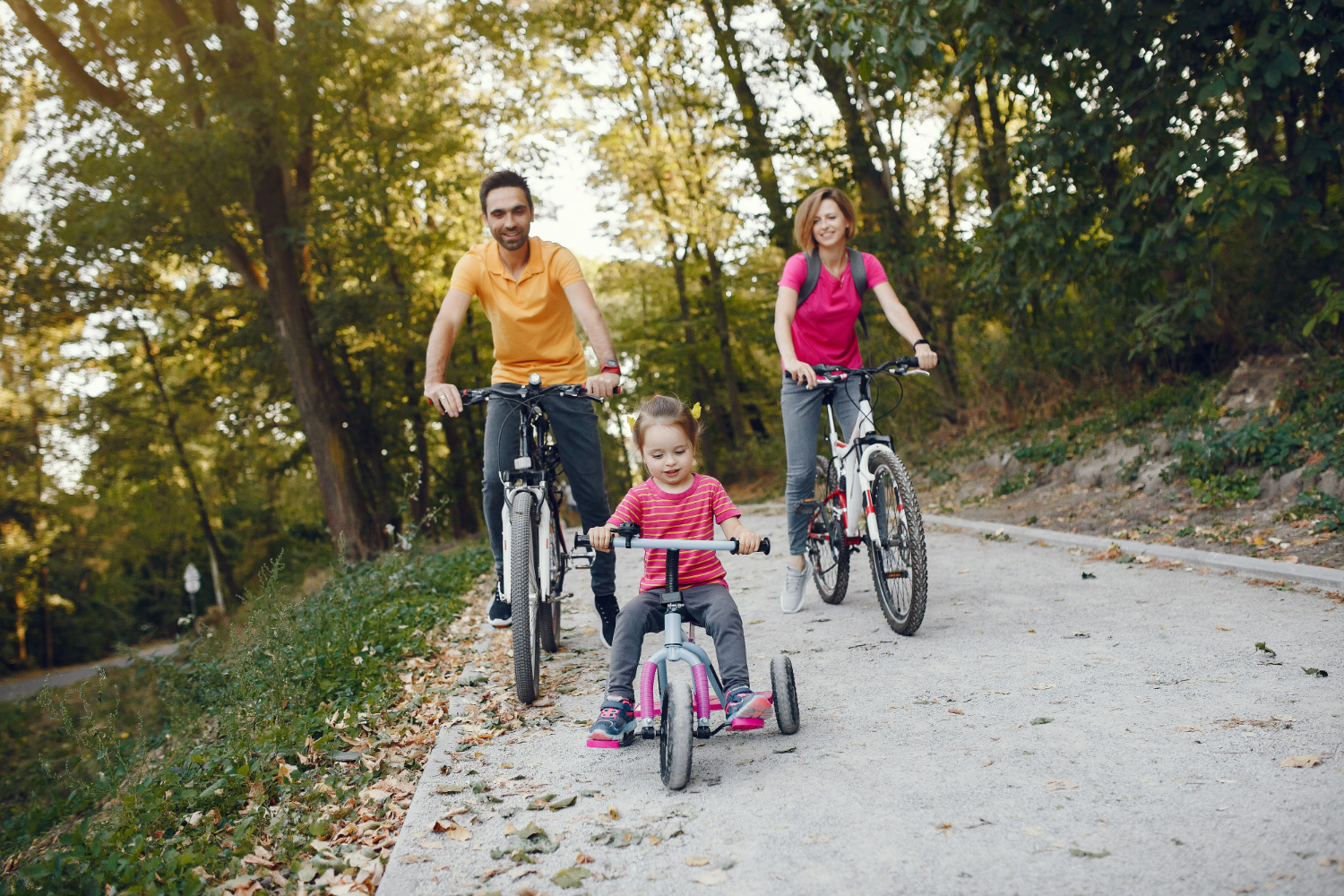 family cycling